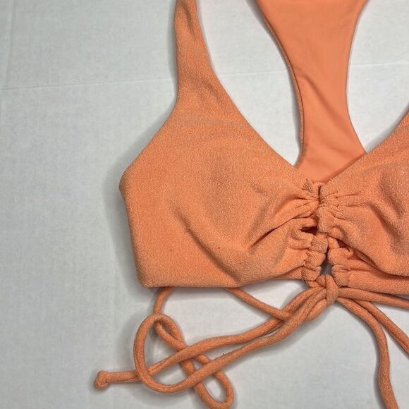 L*Space Dax Orange Terry cloth bikini top NWT size small - Picture 5 of 15